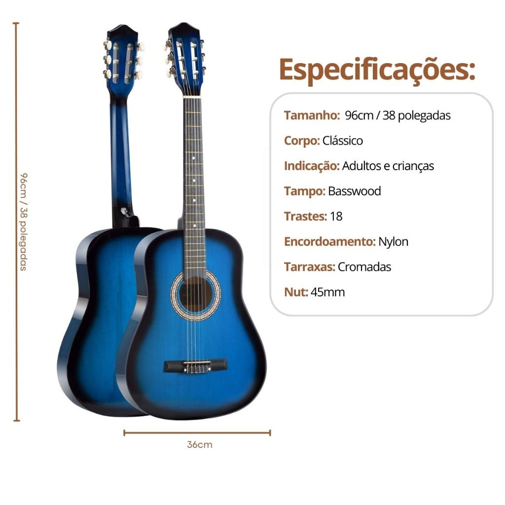 Kit Violão Acústico Estudante Iniciante Bravo An100 Nylon Clássico + Capa Palheta