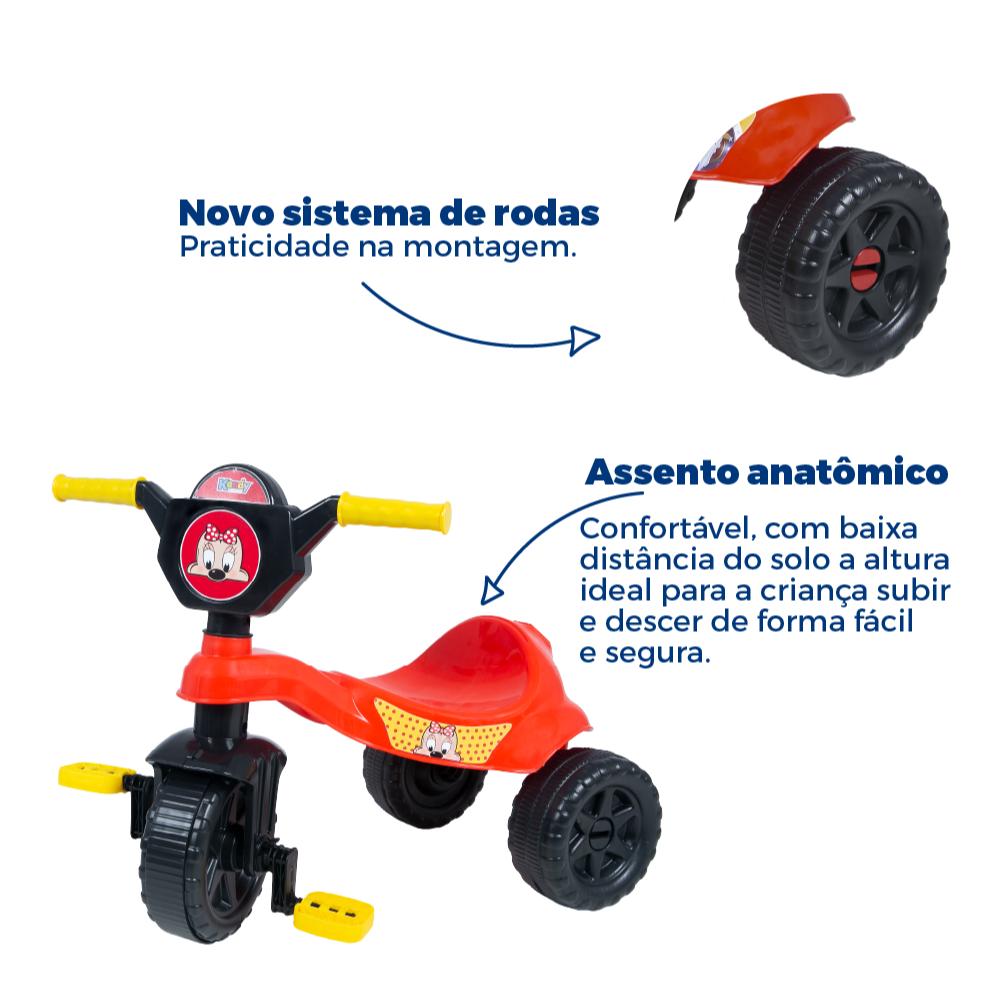 Triciclo Menina 2 A 5 Anos - Até 25kg - Haste De Empurrar +pedais - Inmetro/Motoca Velotrol