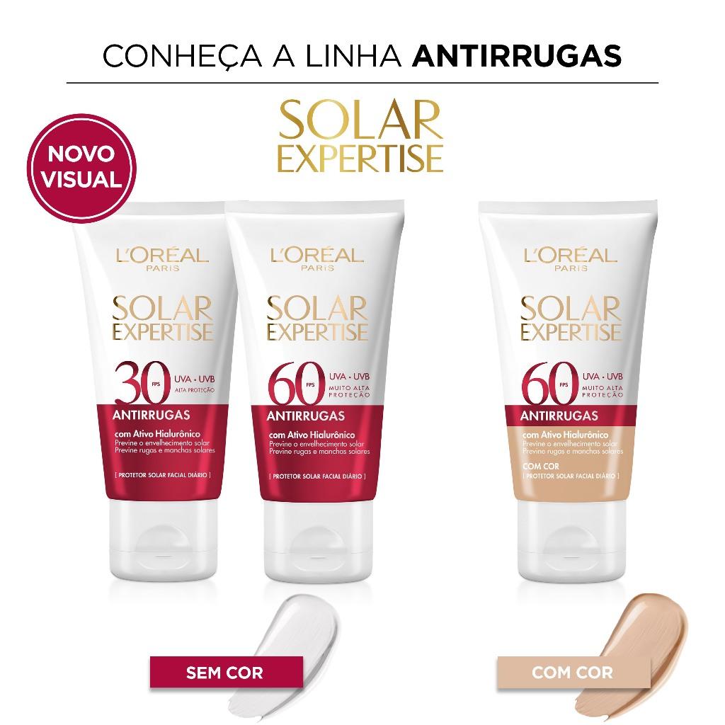 Protetor Solar Facial L Oréal Paris Solar Expertise Antirrugas FPS 60 Com Cor 40G