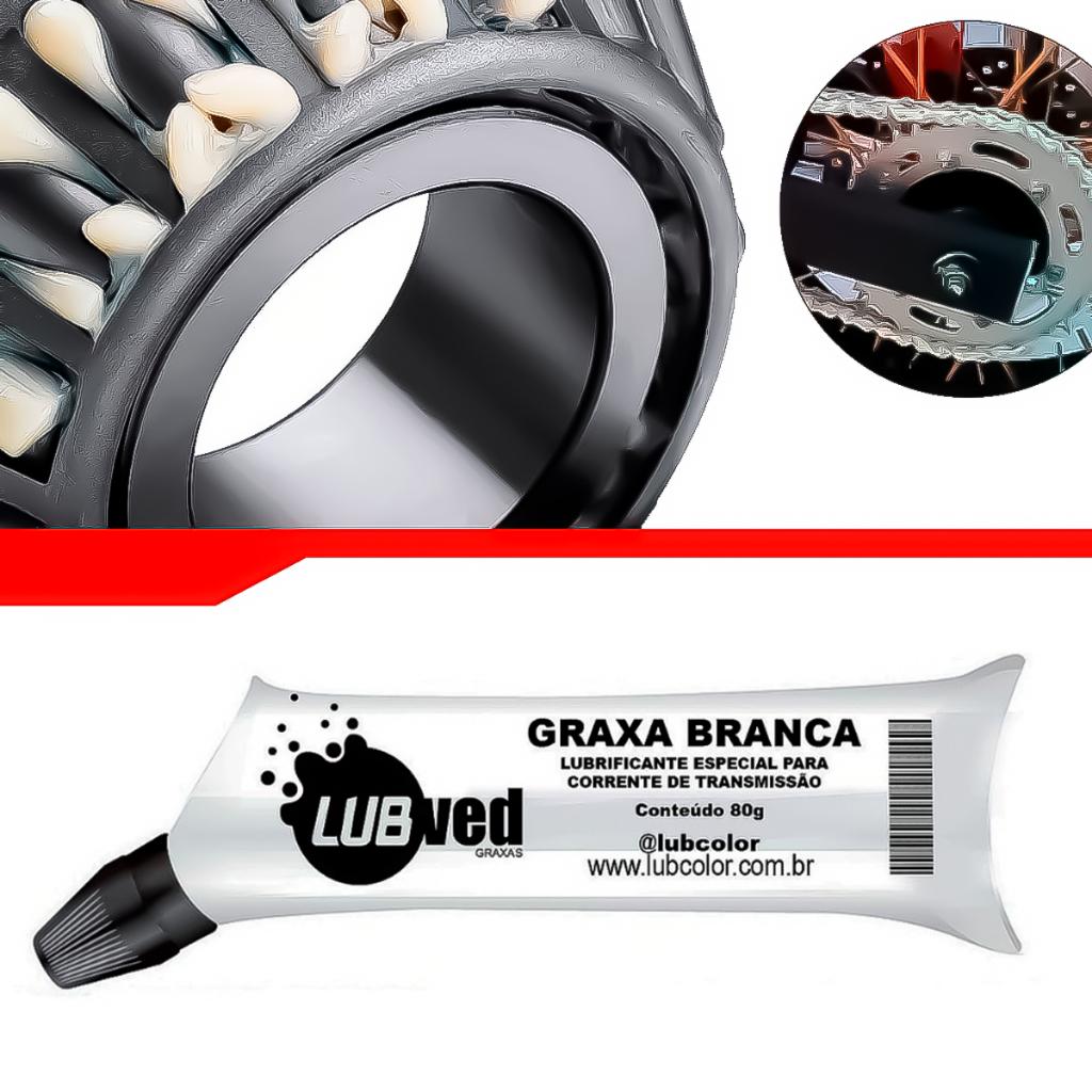 Bisnaga Graxa Branca Azul Grafitada Náutica 80g - Com Bico Para Moto Rolamento Junta Homocinetica