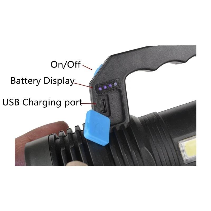 Lanterna Recarregavel 1850mah LED 10w Com Luz Lateral