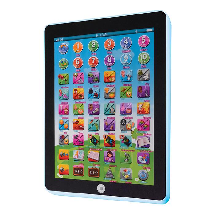 Tablet Infantil Interativo Educativo Bilingue Aprende Português E Inglês Números Letras 54 Funções - Artbrink