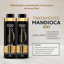Eico Tratamento Mandioca Shampoo Hidratação 800ml + Condicionador Leave-in 750ml Força Crescimento