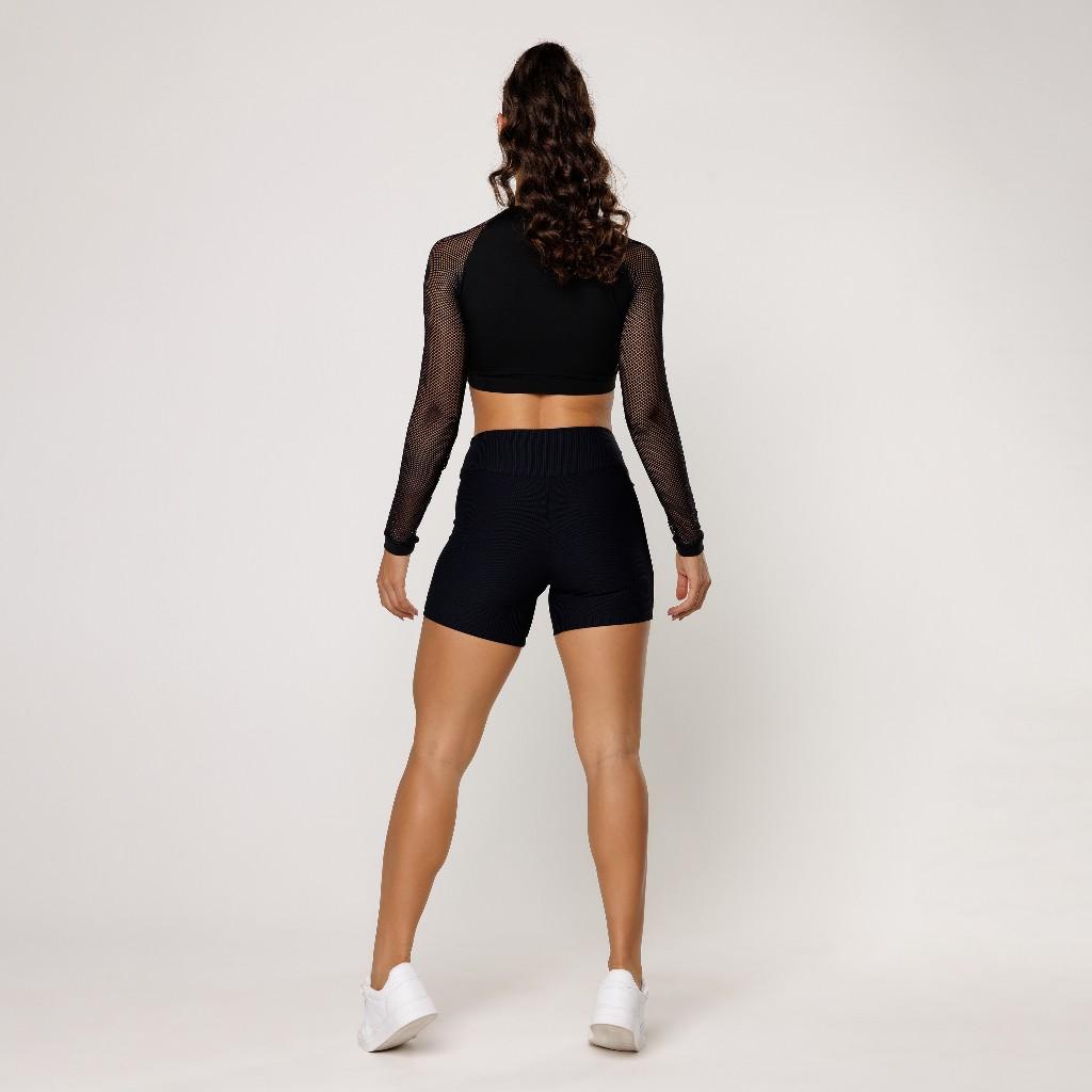 Conjunto Fitness Feminino Academia Short E Cropped De Tela Conjunto Corrida Exercícicos Elevate