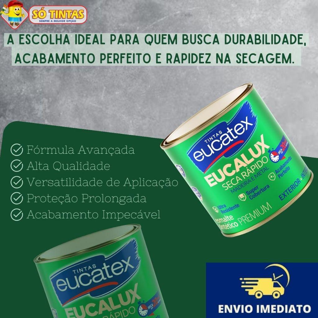 Tinta Para Madeira E Metal Esmalte Sintético Fosco Premium Eucalux 225ml Eucatex Várias Cores
