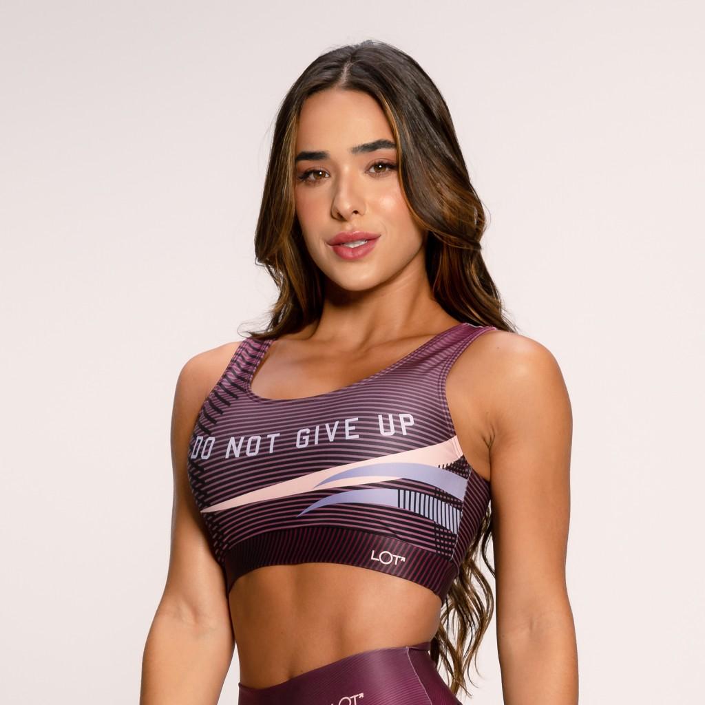 Conjunto Academia Suplex Estampado Feminino Fitness Top E Calça Dont Give Up