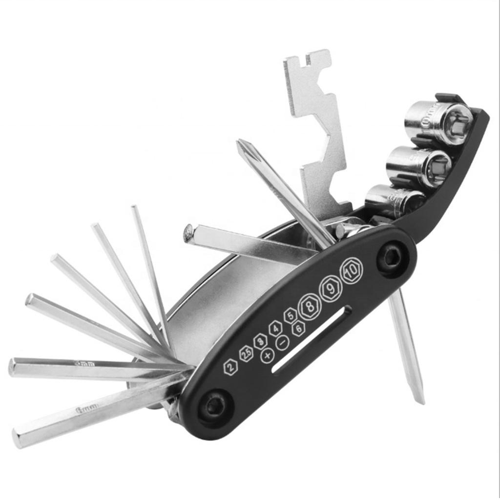 Kit Ferramentas Para Bicicleta Completo Chaves De Fenda Estojo Bomba De Ar Reparo De Pneu