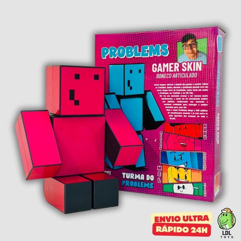Boneco Gamer Skin Articulado Turma Do Problems Melzinha Youtuber 25cm Algazarra
