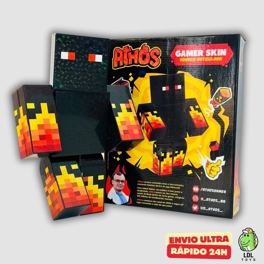 Boneco Articulado Athos 35cm Youtuber Gamer Skin Algazarra
