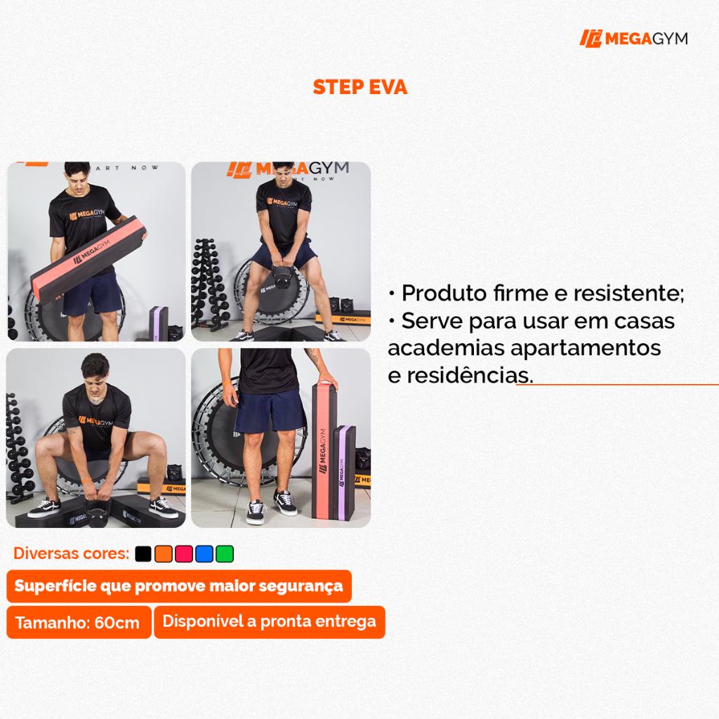Step Eva Academia 60x28x10 Para Exercícios Aeróbico Funcional Ginástica