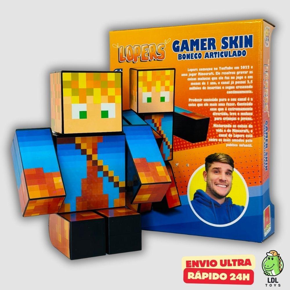 Boneco Articulado Lopers 35cm Gamer Skin Youtuber Algazarra