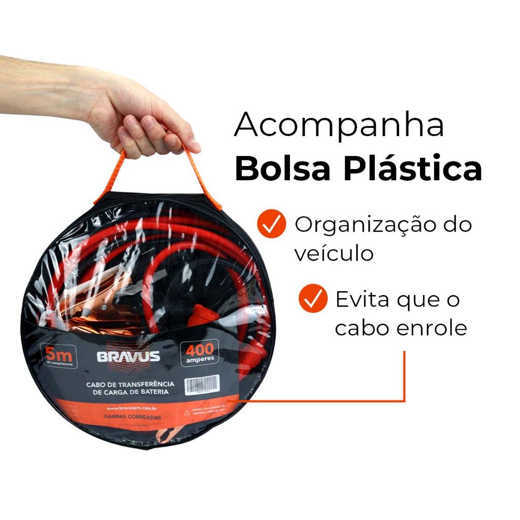 Cabo Transferência Chupeta Bateria 5 Metros 400a Suv Jeep Carro Caminhão Moto Com Bolsa Armazenagem