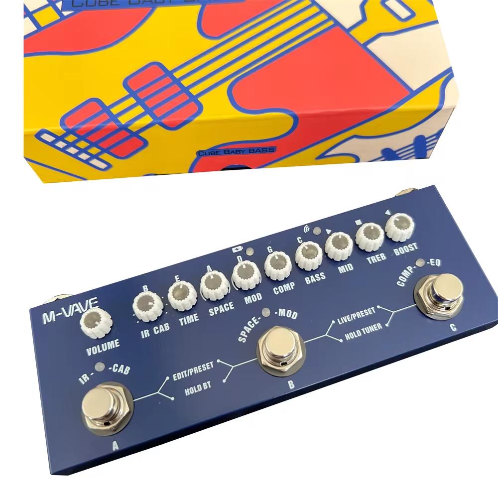 M-vave Cube Bebé Recarregável Multi Efeitos Pedal Para Baixo Elétrico Gravação Interface De Áudio Função Cuvave Pedal