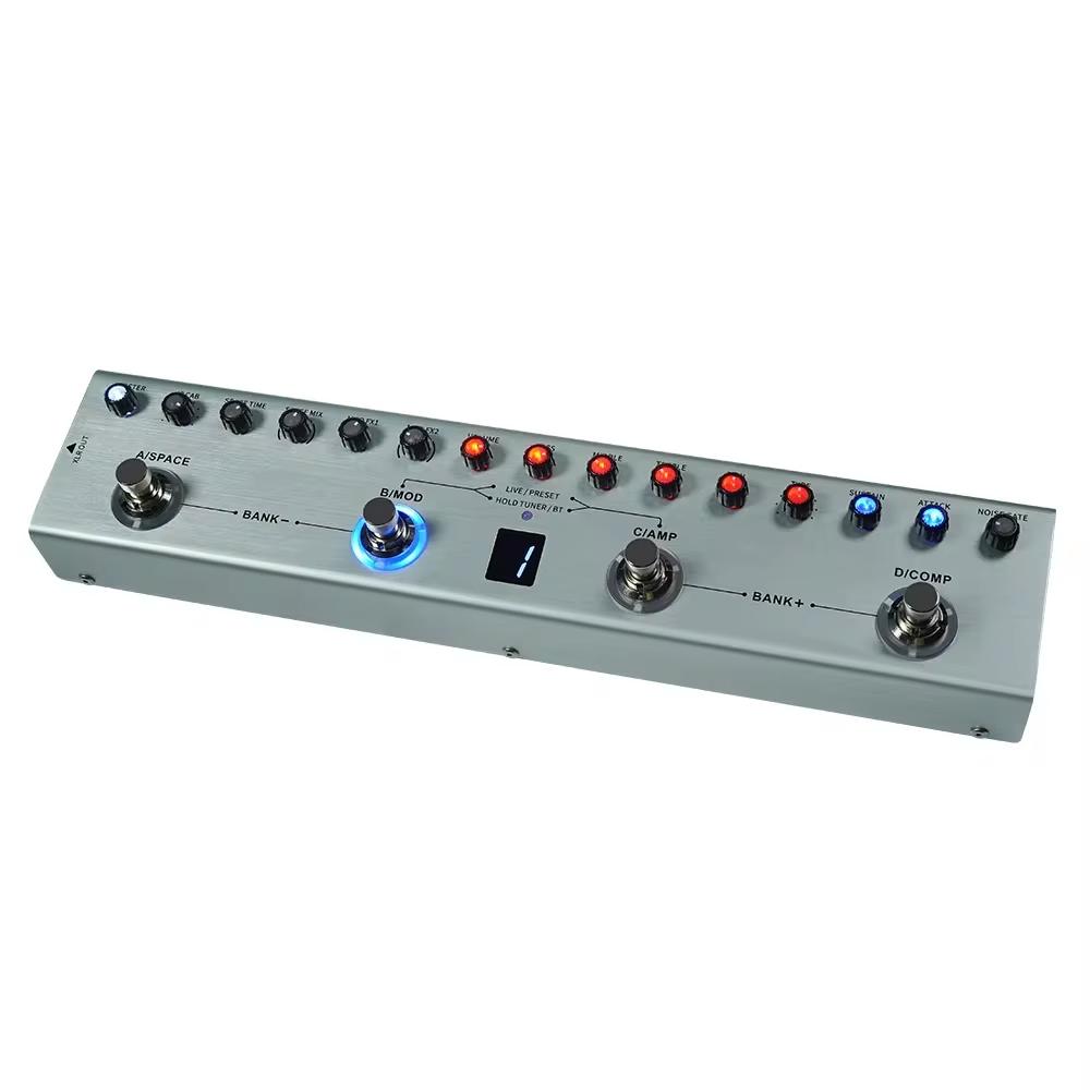 M-vave Tank-b Pedal De Baixo Multi-efeitos Recarregável 36 Predefinições 9 Ranhuras De Pré-amplificador 8 Ranhuras De