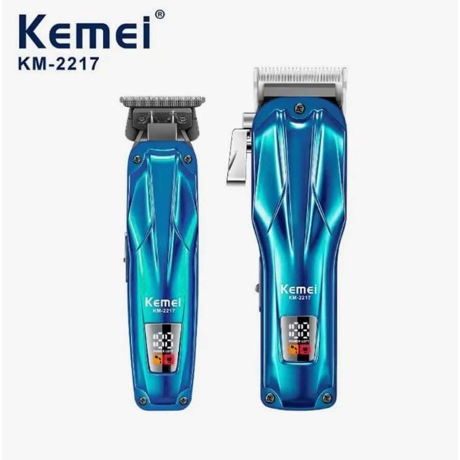 Máquina De Corte + Máquina De Acabamento Profissional Kemei 2217 10w Bivolt 110v220 Portátil Sem Fio