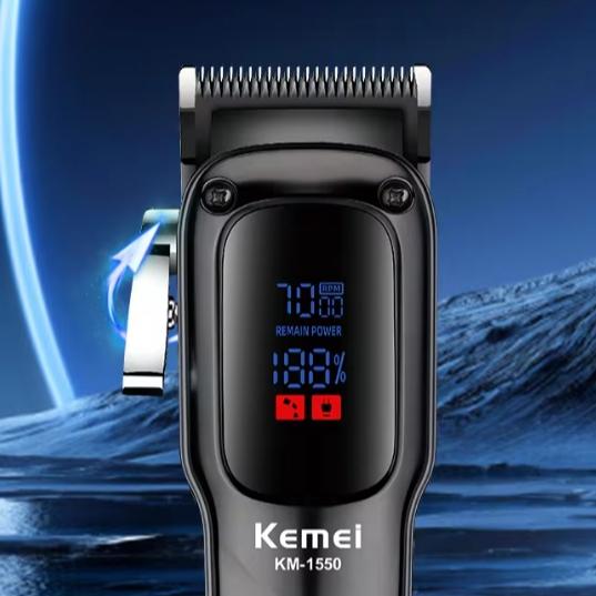 Kemei-1550 Máquina Corte De Cabelo Elétrico Profissional Aparador Recarregável USB Portátil 7000 Rpm