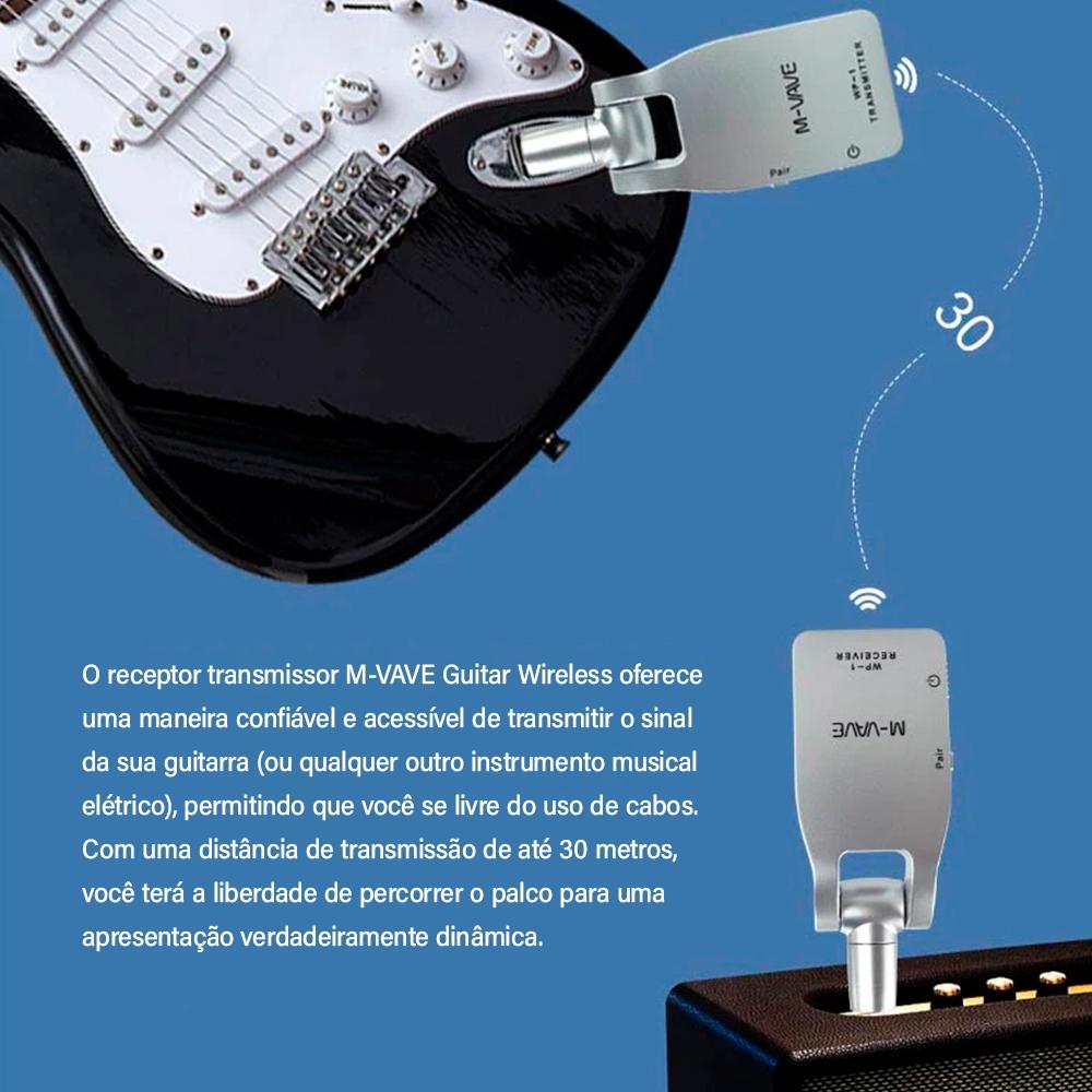 M-vave 2.4G WP-1 Guitarra Transmissor Sem Fios Ferramentas Recetor Bateria Integrada Para Guitarra Baixo Captador Peças
