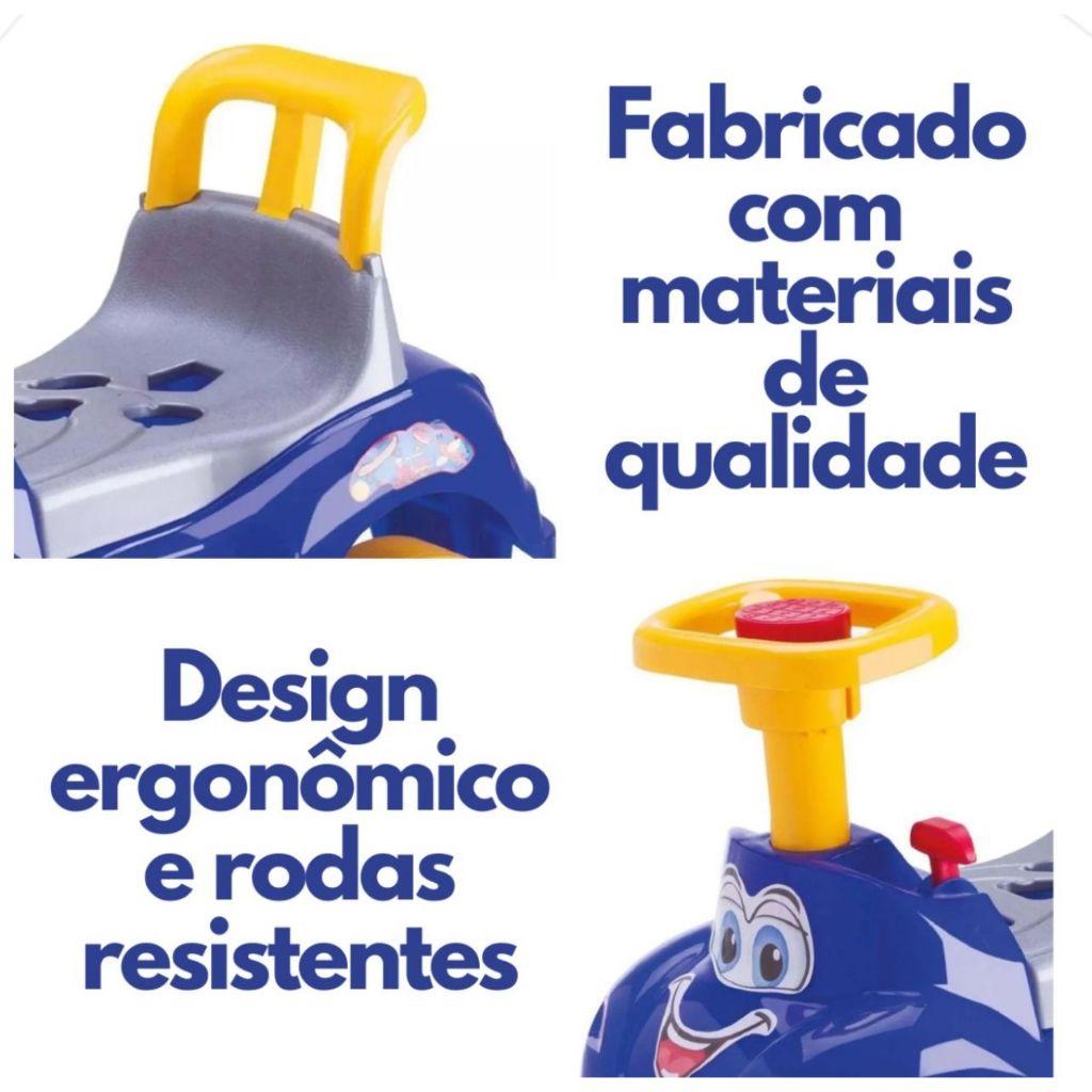 Quadriciclo Infantil Carrinho Andador Totokinha Classica Buzina Chave Banco Porta Objetos Acompanham 4 Peças De Encaixe