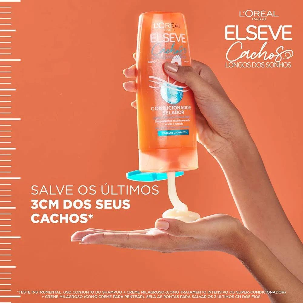 Shampoo 200ml + Condicionador 200ml + Creme P/Pentear Cachos Longo Dos Sonhos Elseve