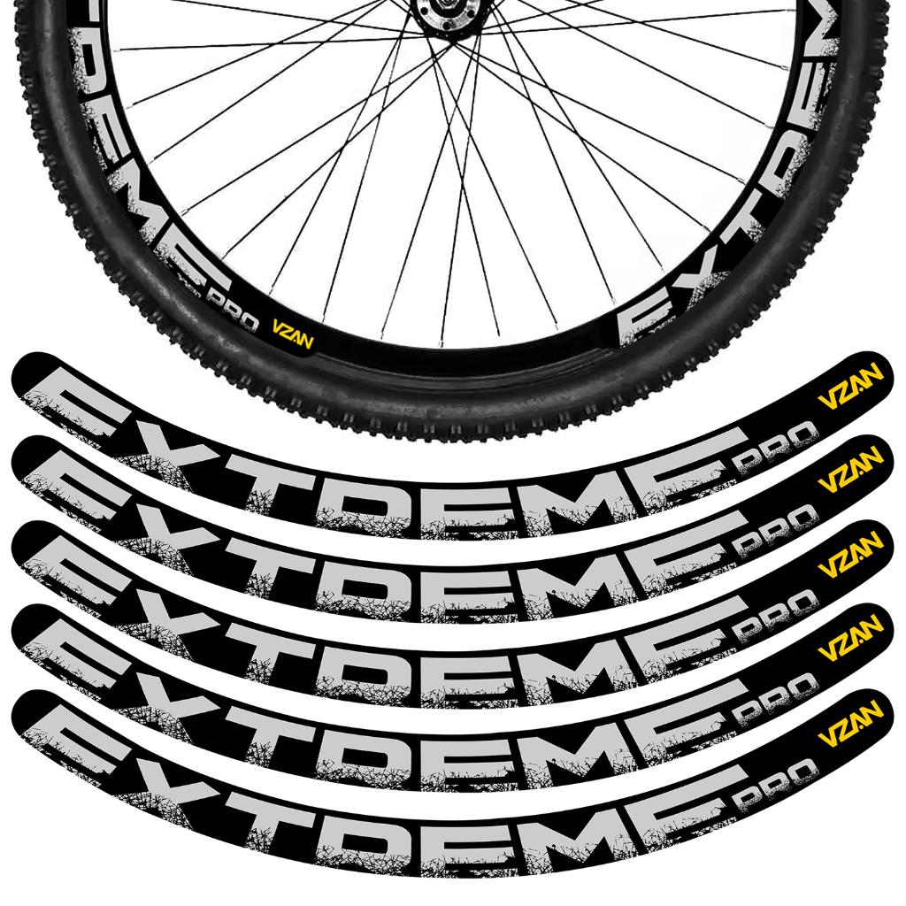 Kit 12 Adesivos Roda Bike Extreme PRO Vzan Freio A Disco Bicicleta Ciclismo Aro 26 29