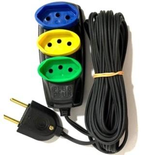 Extensão Elétrica De Energia 3m/5m/10m Colorida Trioplast