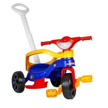 Motoca Triciclo Infantil Velotrol Menino Menina Com Protetor E Empurrador Puxador Removível E Pedal