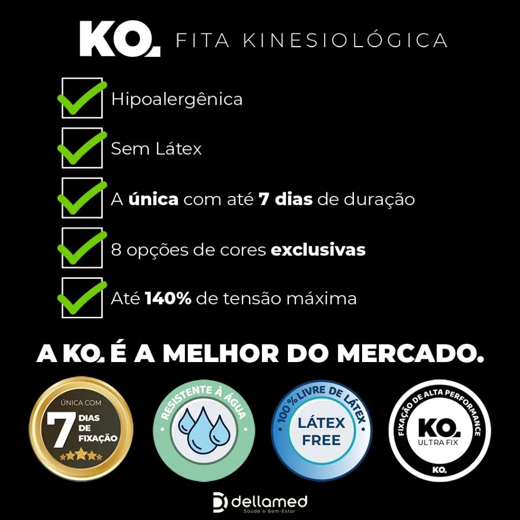 Fita Kinesiológica Ko Cotton Pink Rosa Dellamed