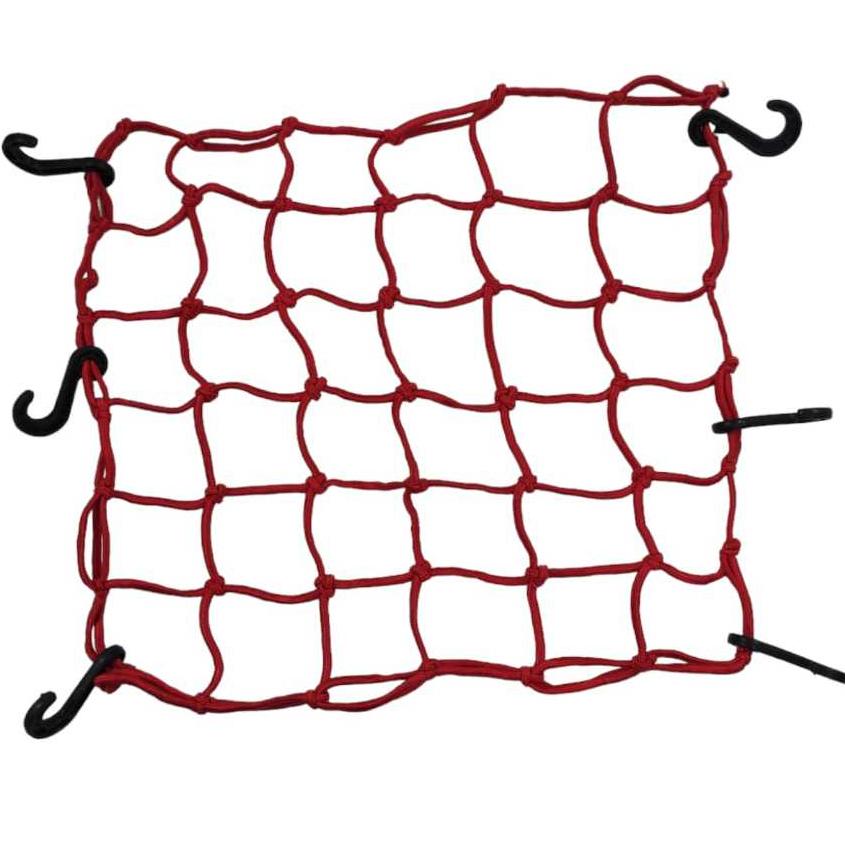 Rede Elastica Para Capacete 35x35 Ou 42x42 - (Preta/Vermelha)