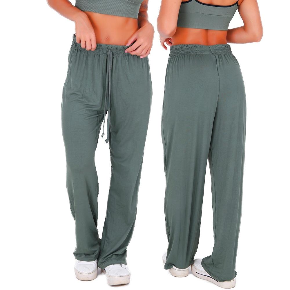 Kit 2 Calças De Yoga Feminina De Viscose Kit Calças