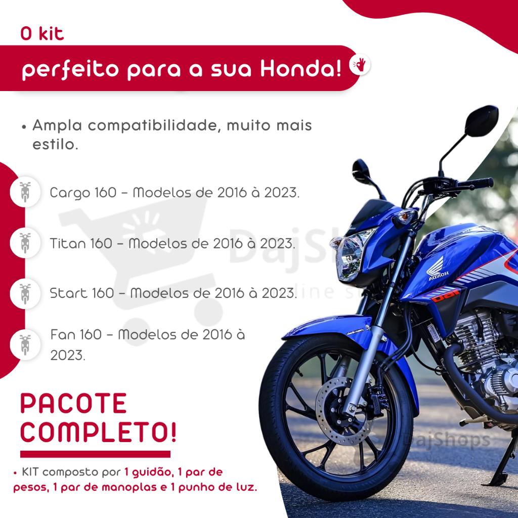 Kit Guidão Cg Cargo + Punho Cb 500 + Peso Pcx + Manopla