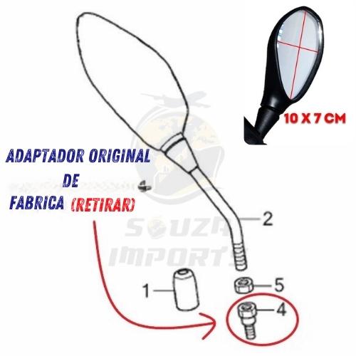 Retrovisor Espelho Moto Bmw F800 Gs Mini Rosca Honda Haste Fixo Cb300 Titan Fan Cg Xre Cb Twister