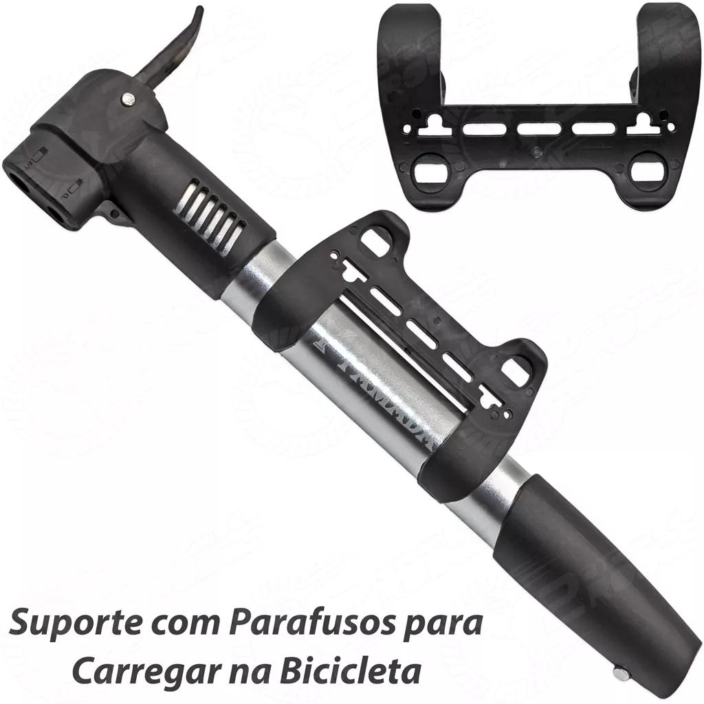 Bomba De Ar Yamada Cor Prateado Bike Bicicleta Mtb Mountain Bike Bico Fino Grosso Presta Schrader