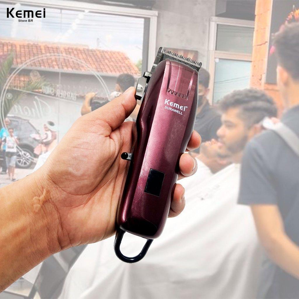 Cortador De Cabelo Kemei Km-pg2600 Bordô 100v/220 Km-2600pg Sem Fio Portátil Bivolt Máquina De Corte