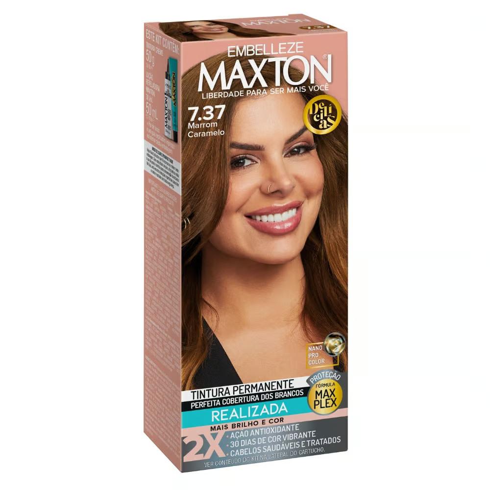 Kit 3 Tintas De Cabelo Maxton Delícias Marrom Caramelo 7.37