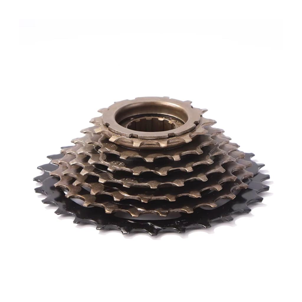 Catraca Roda Livre 7 Velocidade 14/28 Indexada Marrom Com Preto Para Bicicleta 21v Aro 26-29