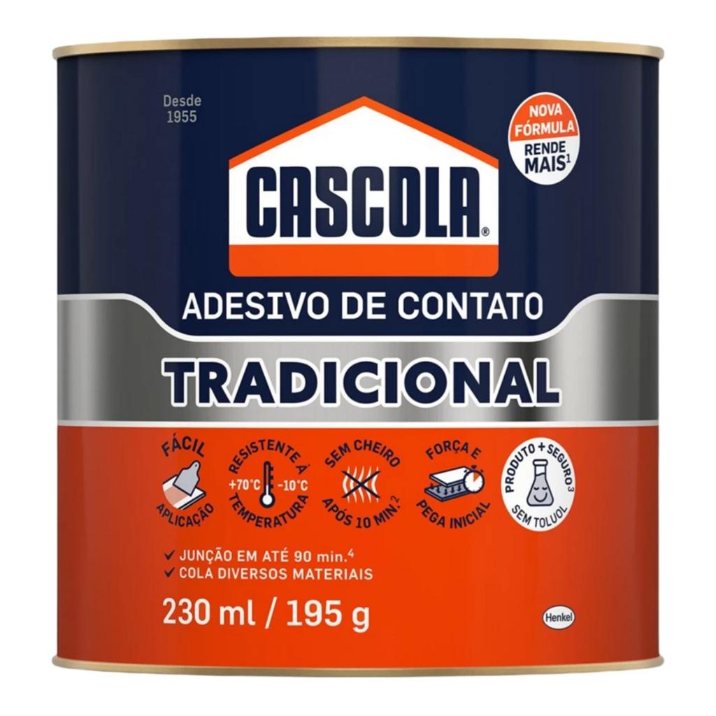 Adesivo De Contato Cascola Tradicional 195g Sem Toluol Cola De Alto Desempenho