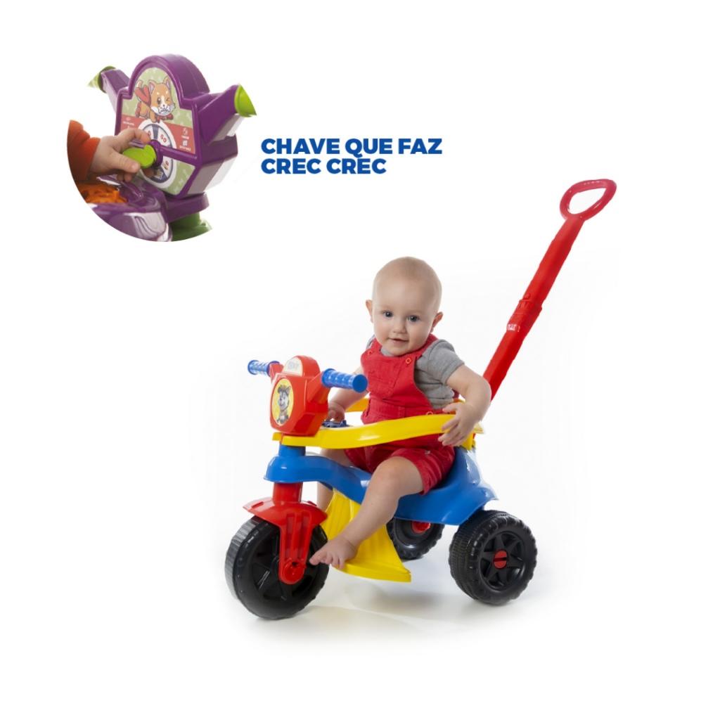 Triciclo Infantil Motoca Carrinho De Passeio Patrulha Menino Canina Empurrador Motoquinha Velotrol