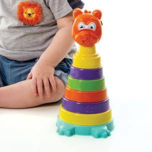 Brinquedo Educativoempilhar Amigo Urso 7 Peças 23cm - Desenvolvimento Coordenação Motora Queen Shop