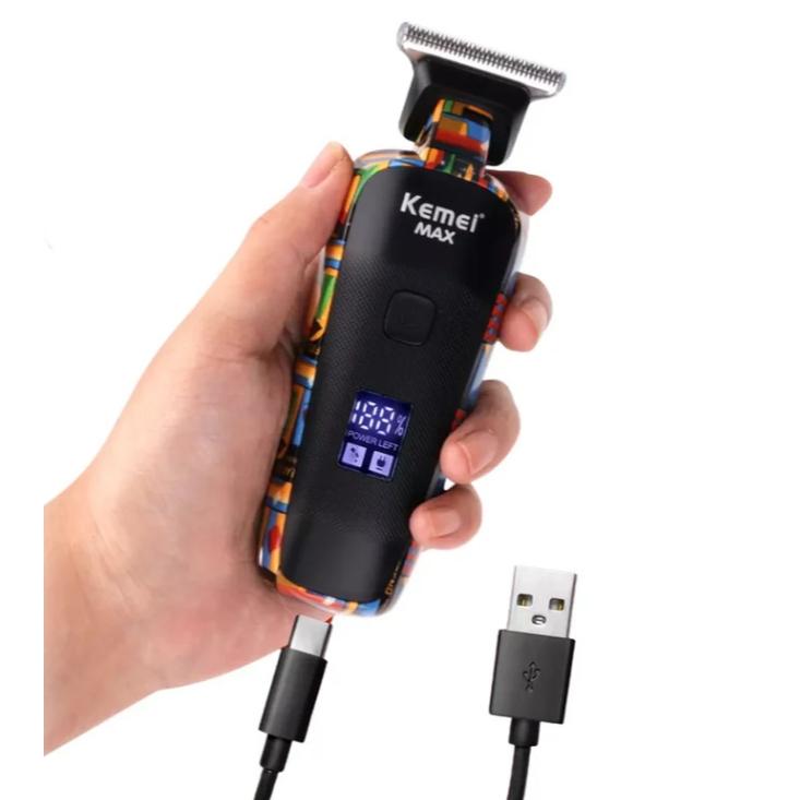 Máquina De Acabamento Profissional Kemei MAX 5090 Portátil Bivolt 110v220v USB C Display Lcd