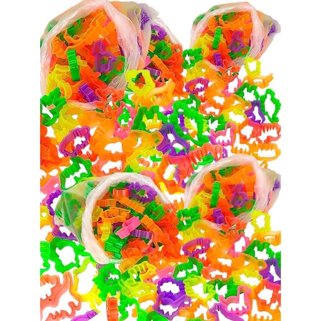Kit Cortador De Massinha Neon Forminha Modelar Dinossauro Safari Kit Lembrancinha Aniversario Prenda