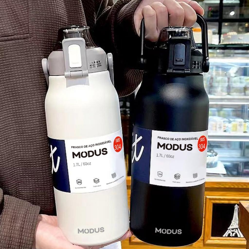 Modus Garrafa Térmica De Viagem Inox 1700ml Água Com Canudo