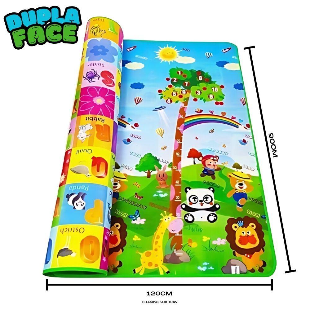 Tapete Infantil Dupla Face 2 Metros Baby Impermeável Tapetinho De Criança Bebe Atividade Brinquedo