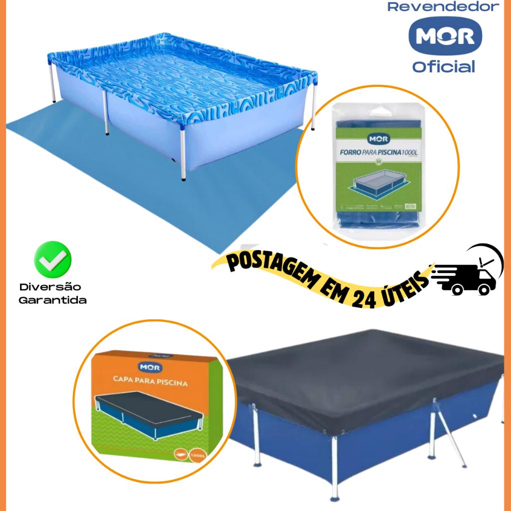 Piscina Infantil Retangular + Capa Standard + Forro 1000 Litros