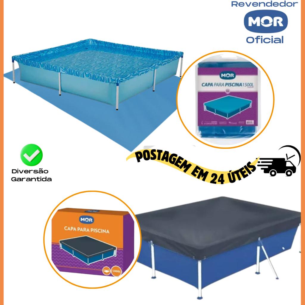 Piscina Infantil Quadrada + Capa + Forro 1500 Litros - Mor