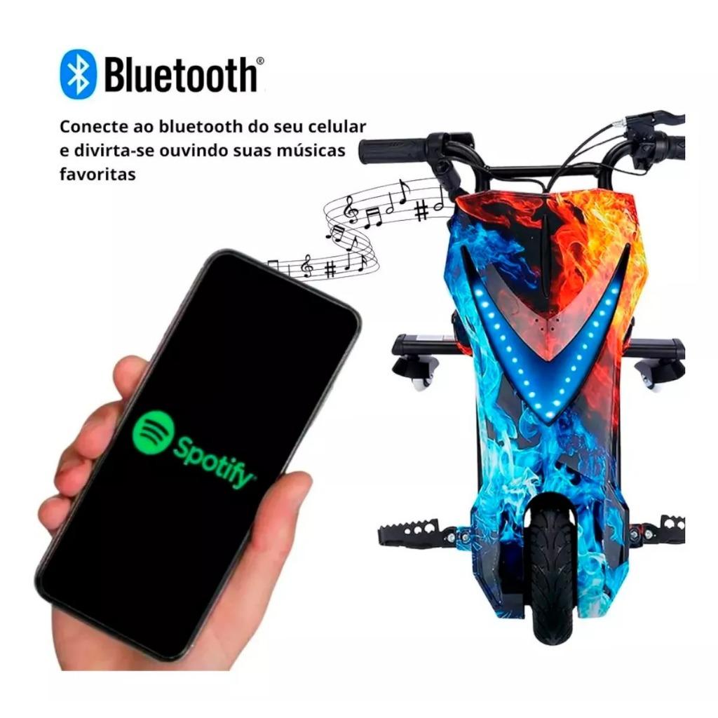 Drift Elétrico 250w 3 Velocidades Com Luz Som Bluetooth Kit Proteção