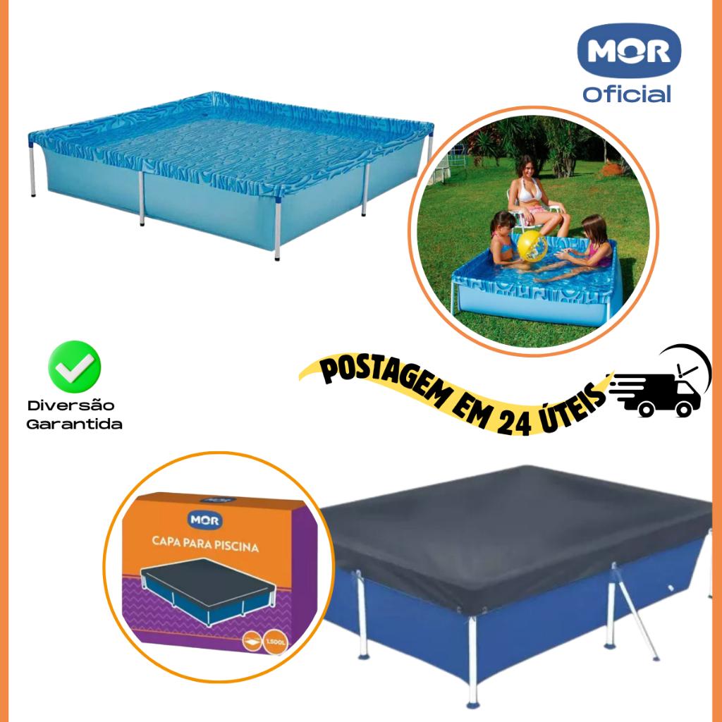Piscina Infantil Quadrada 1500 Litros Mor + Capa