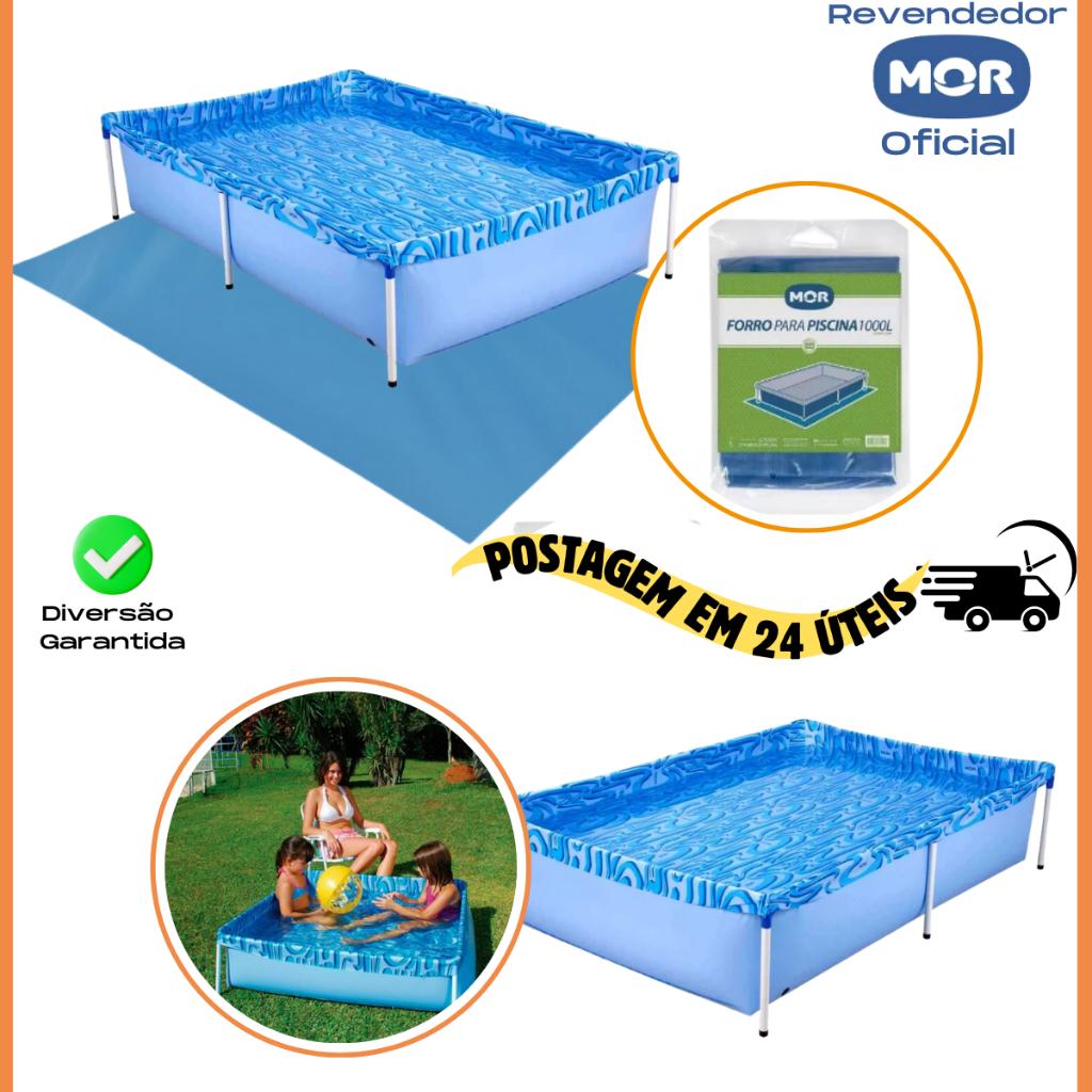 Kit Piscina Com Armação 1000 Litros Mor + Forro De Proteção