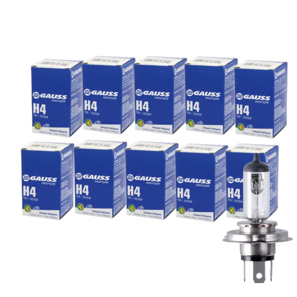 10 Lâmpadas Farol H4 12V 35/35w Moto Gl09h4 Gauss