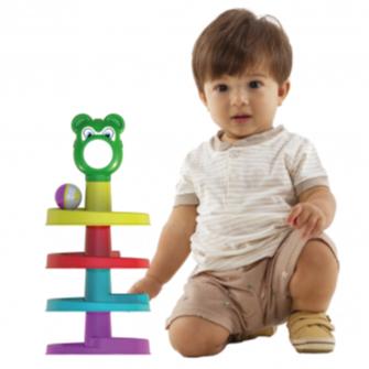 Escorrega Ball 36cm - Torre Brinquedo Com Bola Que Faz Barulhinho - 4 Voltas - Desenvolvimento Infantil Queen Shop