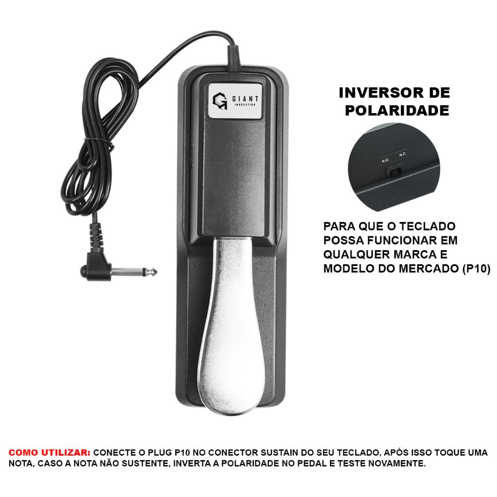 Pedal Sustain Giant Innovation Teclado Universal Piano Eletrônico Roland Yamaha P10